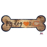 Fan Creations Chicago Bears Distressed Dog Bone Wooden Sign
