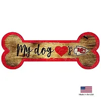 Fan Creations Kansas City Chiefs Distressed Dog Bone Wooden Sign