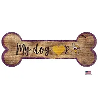 Fan Creations Minnesota Vikings Distressed Dog Bone Wooden Sign
