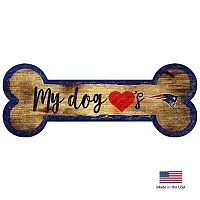 Fan Creations New England Patriots Distressed Dog Bone Wooden Sign