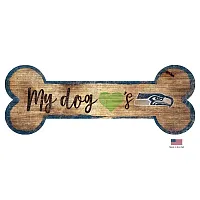 Fan Creations Seattle Seahawks Distressed Dog Bone Wooden Sign