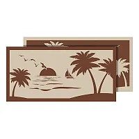 FAULKNER 53001S Mat Beach Palm Tree Beige 9X18