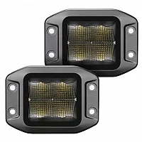 GO RHINO 0400321FCF Black Out Series Lights- Pair Of 3X