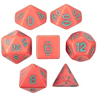 Set of 7 Dice - Poisoned Apple - Solid Red with Green Paint GDIC-1171