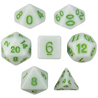 Set of 7 Dice - Grave Moss - Solid Green with Green Paint GDIC-1186