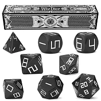Set of 8 Obsidian Black Precision Aluminum Polyhedrals GDIC-1804