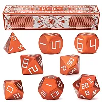 Set of 8 Sunburst Orange Precision Aluminum Polyhedrals GDIC-180