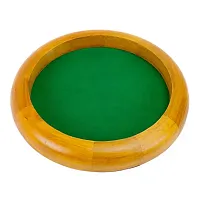 12 in Wooden Circular Dice Tray GDIC-352