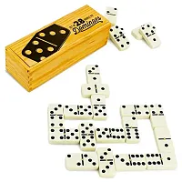 Set of 28 Double Six Dominoes with Brass Spinners GDOM-001