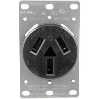 5206 Single-Flush Range Receptacle (3 Wire)