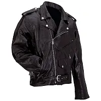 Diamond Plate Rock Design Genuine Buffalo Leather Motorcycle Jacket-GFMOTS-2X