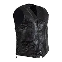 Diamond Plate by Maxam Buffalo Leather Vest.-GFVBIKENPM-3X