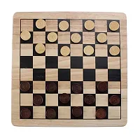 All Natural Wood 2-in-1 Checkers and Tic-Tac-Toe Set GGAM-801
