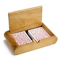2 Deck (Poker and Bridge Size) Wooden Card Box ACP-0060a