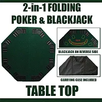 48&quot; Green Octagon Folding Poker and Blackjack Table Top TAB-0002