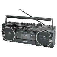 Audiobox Rxc-25Btblk Rxc-25Bt 10-Watt Portable Cassette Player And Recorder Boom