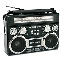 Dolphin Audio Sp-411Bt - Blk Retrobox Portable Mini Bluetooth Speaker (Black)