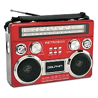 Dolphin Audio Sp-411Bt - Red Retrobox Portable Mini Bluetooth Speaker (Red)