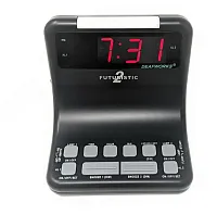 DEAFWORKS Futuristic 2 Dual Alarm Clock with Flashing or Steady Light mode and 