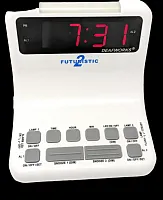 DEAFWORKS Futuristic 2 Dual Alarm Clock with Flashing or Steady Light mode and 