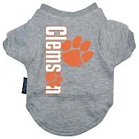 Hunter Clemson Tigers Heather Grey Pet T-Shirt - Large