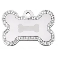 Hillman Group Swarovski Crystal Bone ID Tag - Clear