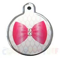 Hillman Group Pink Bow w/ Crystals & Raised Edge