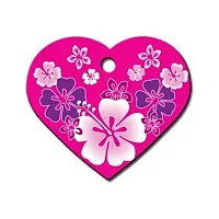 Hillman Group Pink Hawaiian Print Large Heart ID Tag