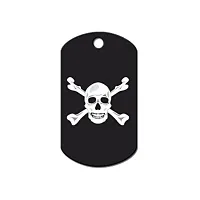 Hillman Group Black Skull And Crossbones Print Military ID Tag