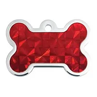 Hillman Group Red Hologram Raised Edge Large Bone ID Tag