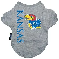 Hunter Kansas Jayhawks Heather Grey Pet T-Shirt - Large