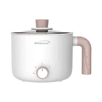 Brentwood 1.5Liter Multi-Function Electric Hot Pot Cooker in White with Ceramic