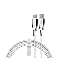 Naztech 15502 6-Ft. Titanium Usb-C To Usb-C Braided Cable (White)