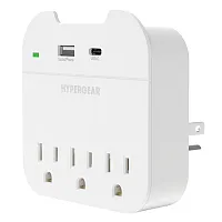 Hypergear 15705 3-Ac Outlet And 2-Usb Port Multi Plug Outlet Extender Wall Tap W