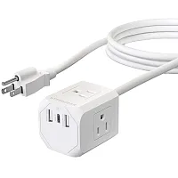 Hypergear 15706 Cube 6-Outlet Multi-Port Power Strip Extension Cord With 5-Ft. C
