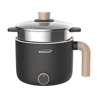 Brentwood 1.5 Liter Multi-Function Electric Hot Pot Cooker in Black with Ceramic