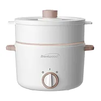 Brentwood 3 Liter Multi-Function Electric Hot Pot Cooker in White