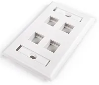 HYPERLINE FP-UM-4-WH 4 Port Window Faceplate White