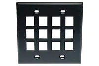 ICC FACE-12-BK Ic107F12Bk 12 Port Faceplate Black