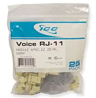 ICC IC1076VCIV Module, Voice, Rj-11, Ez, 25 Pk, Ivory