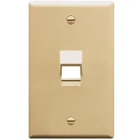 ICC IC107DA1IV Faceplate, Angled, 1-Gang, 1-Port, Ivory