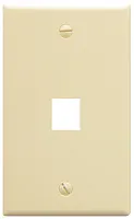 ICC IC107F01AL Faceplate, Flat, 1-Gang, 1-Port, Almond