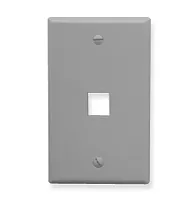 ICC IC107F01GY Faceplate, Flat, 1-Gang, 1-Port, Gray