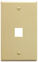 ICC IC107F01IV Faceplate, Flat, 1-Gang, 1-Port, Ivory