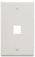 ICC IC107F01WH Faceplate, Flat, 1-Gang, 1-Port, White