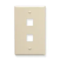 ICC IC107F02AL Faceplate, Flat, 1-Gang, 2-Port, Almond