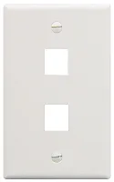 ICC IC107F02WH Faceplate, Flat, 1-Gang, 2-Port, White