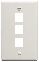ICC IC107F03WH Faceplate, Flat, 1-Gang, 3-Port, White