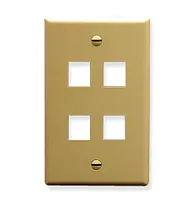 ICC IC107F04IV Faceplate, Flat, 1-Gang, 4-Port, Ivory