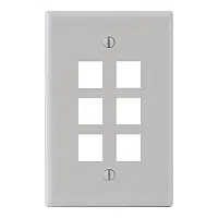 ICC IC107LF6IV Faceplate, Oversized, 6-Port, Ivory